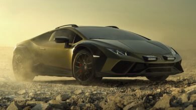 The Lamborghini Huracan Sterrato sports utility vehicle debuts at Art Basel in Miami.