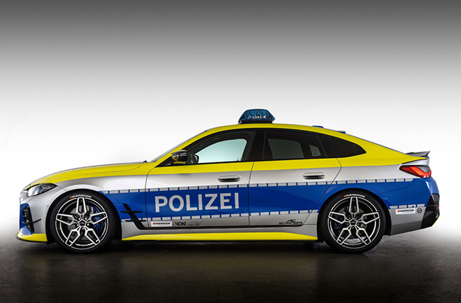 Полицейский BMW i4 от AC Schnitzer в рамках акции по безопасному тюнингу вне серийного производства