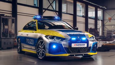 Police BMW i4 by AC Schnitzer as part of a safe tuning campaign outside of serial production