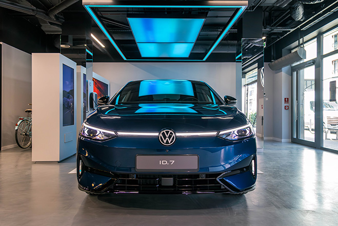 VW ID.7 electric limousine premiere at Volkswagen Home in Warsaw